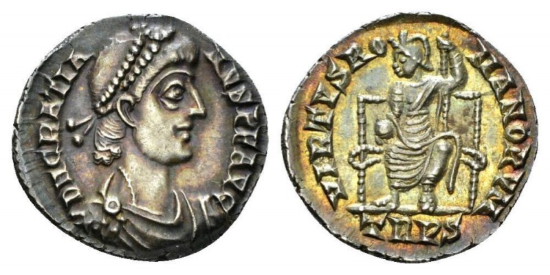 Gratian, 367-383 Siliqua Treveri circa 378-383, AR 18.5mm., 2.11g. D N GRATIA – ...