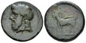 Island of Illyricum, Pharos Litra crica 350-320, Æ 25mm., 15.04g. Laureate head of Zeus l. Rev. Goat standing left. Visonà, Greek-Illyrian Ph 4-10. BM...