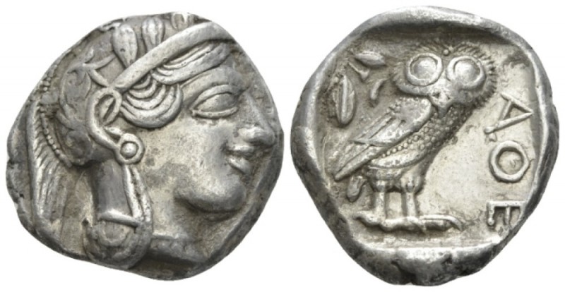 Attica, Athens Tetradrachm circa, AR 25mm., 17.06g. Head of Athena r., wearing A...