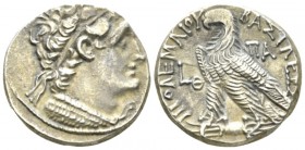 The Ptolemies, Ptolemy XII, 80-51 Alexandria Tetradrachm circa 73-72, AR 25.5mm., 13.07g. Diademed head r., wearing aegis. Rev. Eagle standing l. on t...