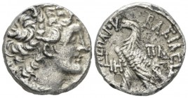 The Ptolemies, Ptolemy XII, 80-51 Alexandria Tetradrachm circa 64-63, AR 23.5mm., 11.19g. Diademed head r., wearing aegis. Rev. Eagle standing l. on t...