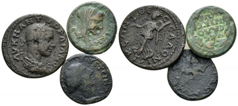 Macedonia, Thessalonica. Amphiplos Gordian III, 238-244 Lot of three bronzes cir...