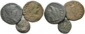 Thrace, Anchialus Septimius Severus, 193-211 Lot of three bronzes circa 193-211, Æ 22mm., 26.91g. Septimius Severus, 193-211 Bronze 193-211, Æ 27mm., ...