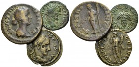 Thrace, Philippi. Deultum. Hadrianopolis Faustina junior, daughter of Antoninus Pius and wife of Marcus Aurelius Lot of three bronzes circa 160-211, Æ...