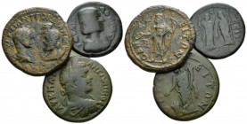 Moesia, Odessus Julia Domna, wife of Septimius Severus Lot of three bronzes circa, Æ 20mm., 30.01g. Lot of three bronzes: Julia Domna, Caracalla and G...
