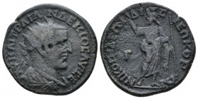 Bithynia, Nicomedia Trajan Decius, 249-251 Bronze circa 249-251, Æ 23.5mm., 6.36g. Radiate, draped and cuirassed bust r. Rev. Serapis standing r., hol...