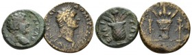 Aeolis, Elaea Pseudo autonomous issues and Domitian, 81-96 Lot of two bronzes circa II cent. Time of Marcus Aurelius to Commodus., Æ 15.5mm., 6.64g. Λ...