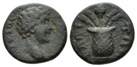 Aeolis, Elea Lucius Verus, 161-169 Bronze Time of Antonini, Æ 14mm., 2.31g. ΛΟVΚΙΟС – ΚΑΙСΑΡ Bare head of youthful Caesar (Lucius Verus, Annius Verus ...