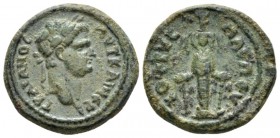 Ionia, Magnesi Trajan, 98-117 Bronze circa 98-117, Æ 20mm., 5.83g. Laureate head r. Rev. MAΓ ΛΕYKOΦΡΥC Cult statue of Artemis Leukophryene standing fa...