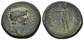 Phrygia, Cotiaeum Claudius, 41-54 Bronze circa 41-54, Æ 20.5mm., 5.26g. Laureate head r.Rev. Zeus standing l., r. hand raised. RPC 3220. SNG Cop. 320....