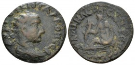 Phrygia, Philomelium Trebonianus Gallus, 251-253 Bronze circa 251-253, Æ 23mm., 6.30g. Radiate, draped and cuirassed bust r. Rev.EΠ AYP ΘΗCEWC ΦIΛΟMΗΛ...