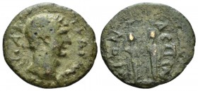 Pamphilia, Aspendus Trajan, 98-117 Bronze circa 98-117, Æ 20mm., 3.01g. Laureate head r. Rev. Facing cult statues of the Aphroditai Kastnietides. SNG ...