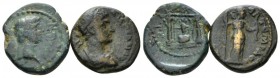 Pamphilia, Perga Hadrian, 117-138 Lot of two bronzes circa 117-138, Æ 14mm., 5.41g. Laureate and draped bust r. Rev. APTEMIΔOΣ ΠEPΓΑIAC Artemis, radia...
