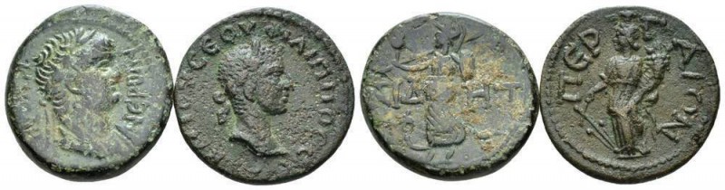 Pamphilia, Perge Philip II, 247-249 Lot of two bronzes 247-249, Æ 19.5mm., 10.58...