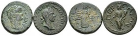 Pamphilia, Perge Philip II, 247-249 Lot of two bronzes 247-249, Æ 19.5mm., 10.58g. Laureate head r. Rev. Tyche standing l., holding cornucopia end rud...