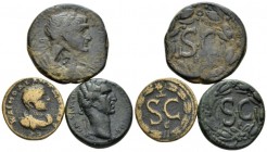 Syria, Antioch Trajan, 98-117 Lot of three bronzes circa 102-114, Æ 25mm., 25.58g. Laureate draped and cuirassed bust r., countermark. Rev. Large S•C;...