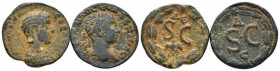 Syria, Antioch Julia Mamaea, mother of Severus Alexander Lot of two bronzes circa 222-235, Æ 19mm., 7.32g. Diademed and draped bust r. Rev. S • C; abo...