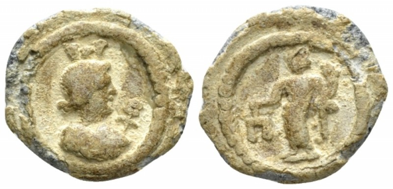 Egypt, Alexandria. Dattari. Tessera circa II-III cent, PB 19mm., 3.53g. Bust of ...