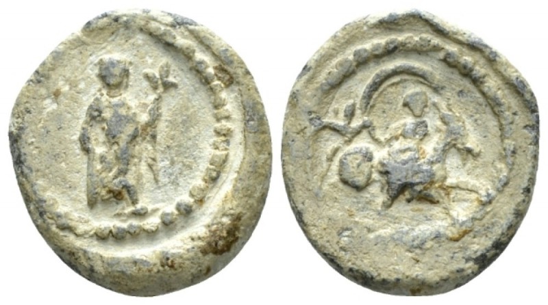 Egypt, Alexandria. Dattari. Tessera circa II-III, PB 15.5mm., 3.79g. Elpis advan...