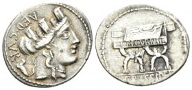 P. Fourius Crassipes Denarius circa 84, AR 20.5mm., 3.92g. AED·CVR Turreted head of Cybele r.; behind, foot upwards. Rev. Curule chair inscribed P·FOV...