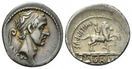 L. Marcius Philippus. Denarius circa 56, AR 18mm., 3.72g. Diademed head of Ancus Marcius r.; behind, lituus and below, ANCVS. Rev. PHILIPPVS Equestria...