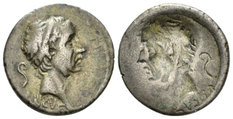 L. Marcius Philippus. Brockage denarius circa 56, AR 18.5mm., 3.66g. Diademed he...