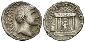 C. Caesar Octavianus. Denarius mint moving with Octavian 36, AR 19mm., 3.51g. IMP·CAESAR·DIVI·F·III· VIR·ITER·R·P·C Head of Octavian r., slightly bear...