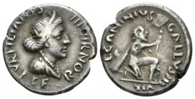 Octavian as Augustus, 27 BC – 14 AD Hybrid plated Denarius circa 19 -12 BC, AR 18.5mm., 3.16g. P. Petronius Turpilianus / L. Caninius Gallus. Diademed...
