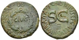 Octavian as Augustus, 27 BC – 14 AD Sestertius C. Asinius Gallus circa 16 BC, Æ 35.5mm., 23.02g. Octavian as Augustus. 27 BC-AD 14., Rome 16 BC, Æ 34m...