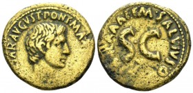 Octavian as Augustus, 27 BC – 14 AD As M. Salvius Otho circa 7 BC, Æ 26.5mm., 10.53g. Bare head r. Rev. Legend around large S • C. C 515. RIC 431.

...