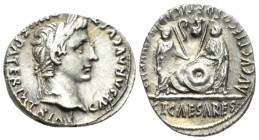 Octavian as Augustus, 27 BC – 14 AD Denarius Lugdunum circa 2BC-4AD, AR 20mm., 3.75g. Laureate head r. Rev. AVGVSTI F COS DESIG PRINC IVVENT Caius and...