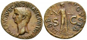 Claudius, 41-54 As circa 50-54, Æ 29.5mm., 10.07g. Claudius, 41 – 54. As Rome 50-54, Æ 29mm, 10.07g. Bare head l. Rev. Libertas, draped, standing faci...