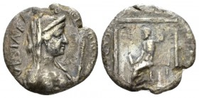 Civil Wars, 68-69 Denarius Southern Gaul (?) circa 68-69, AR 16.5mm., 2.77g. Draped, diademed and veiled bust of Vesta r., holding lighted torch. Rev....