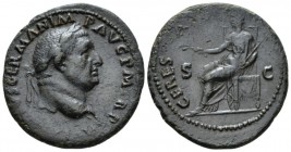 Vitellius, January – December 69 Dupondius late April-December 69, Æ 27.5mm., 11.27g. Laureate head r. Rev. Ceres seated l. holding corn ears and scep...