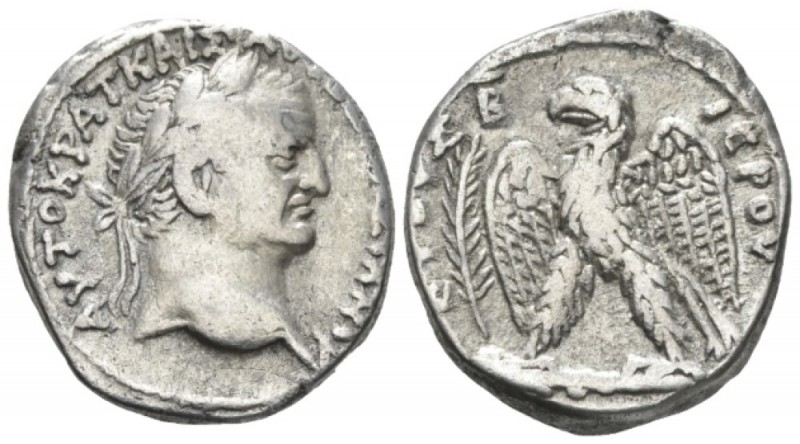 Vespasian, 69-79 Tetradrachm circa 71-72, AR 23.5mm., 15.15g. Laureate head r. R...