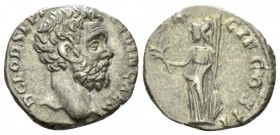 Clodius Albinus Caesar 193-195. Denarius circa 194-195, AR 18.5mm., 2.59g. Denarius Rome 194-195, AR 17mm, 2.59g. Bare head r. Rev. Minerva standing l...