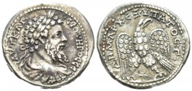 Septimius Severus, 193-211 Tetradrachm Laodicea ad Mare circa 205-207, AR 28mm., 11.44g. Laureate, draped, and cuirassed bust r. Rev. Eagle standing f...