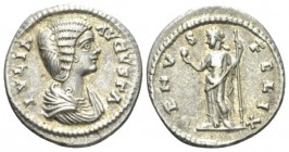 Julia Domna, wife of Septimius Severus Denarius Laodicaea circa 198-202, AR 18.5mm., 3.11g. IVLIA AVGVSTA Draped bust r. Rev. VENVS FELIX Venus standi...