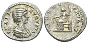 Julia Domna, wife of Septimius Severus Denarius circa 200-207, AR 19.5mm., 3.86g. Draped bust r. Rev. Ceres seated l., holding grain ears and torch. R...