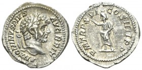 Caracalla, 198-217 Denarius circa 213, AR 20.5mm., 3.41g. ANTONINVS PIVS AVG BRIT Laureate head or. Rev. P M TR P XVI COS IIII P P Serapis standing l....