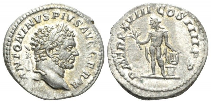 Caracalla, 198-217 Denarius circa 215, AR 19mm., 3.04g. ANTONINVS PIVS AVG GERM ...