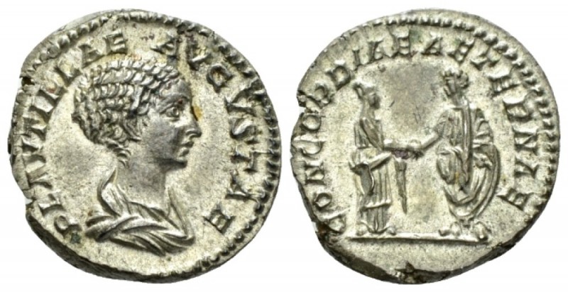 Plautilla, wife of Caracalla Denarius circa 202, AR 19.5mm., 3.75g. Draped bust ...