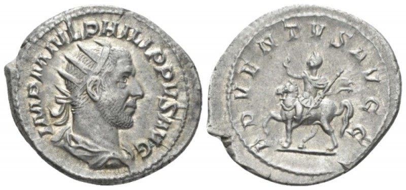 Philip I, 244-249 Antoninianus circa 245, AR 25mm., 4.38g. Radiate, draped and c...