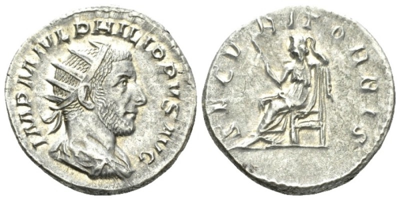 Philip I, 244-249 Antoninianus circa 245, AR 21mm., 4.28g. Radiate, draped and c...