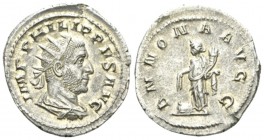 Philip I, 244-249 Antoninianus circa 246, AR 23mm., 4.24g. IMP PHILIPPVS AVG Radiate, draped, and cuirassed bust r. Rev. Annona standing l., holding g...