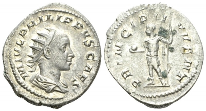 Philip II Caesar, 244-247. Antoninianus circa 245, AR 22.5mm., 3.50g. Radiate, d...