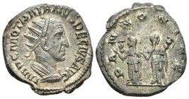 Trajan Decius, 249-251 Antoninianus circa 249-251, AR 20.5mm., 4.50g. IMP C M Q TRAIANVS DECIVS AVG Radiate, draped, and cuirassed bust r. Rev. PANNON...