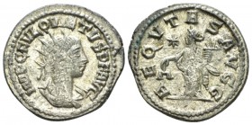 Quietus, 260-261 Antoninianus Antioch circa 260-261, AR 20.5mm., 3.76g. Radiate, draped and cuirassed bust r. Rev. Aequitas standing l., holding scale...