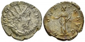 Postumus, 259-268 Antoninianus Colonia circa 262-265, AR 20.5mm., 3.58g. Radiate, draped and cuirassed bust r. Rev. Moneta standing l., holding scales...
