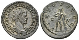 Maximianus Herculius, first reign 286-305 Antoninianus 286, billon 22.5mm., 4.39g. Radiate, draped and cuirassed bust r. Rev. Hercules standing r., le...